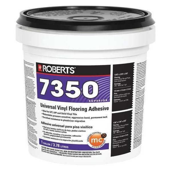 Roberts Floor Adhesive, 7350 Series, Beige, 4 gal, Pail - 7350-1