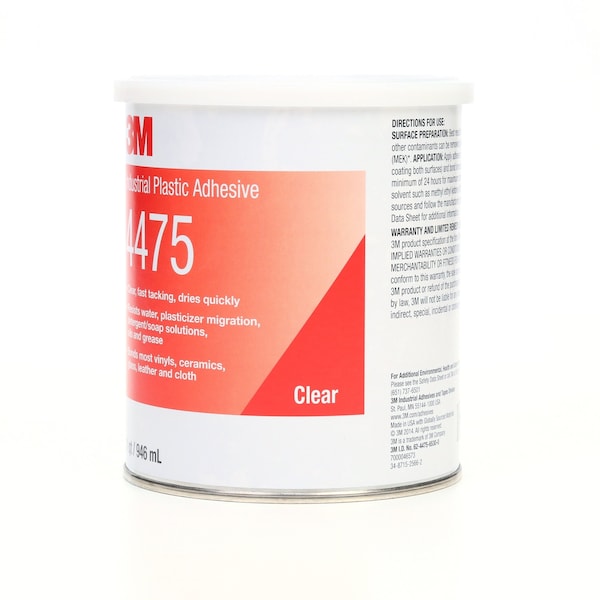3M Epoxy Adhesive, 4475 Series, Amber, 1 qt, Dual-Cartridge - 4475