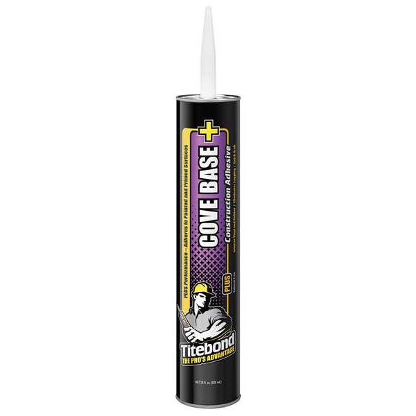 Titebond Construction Adhesive, Cove Base Plus Series, Beige, 28 oz, Cartridge - 3402