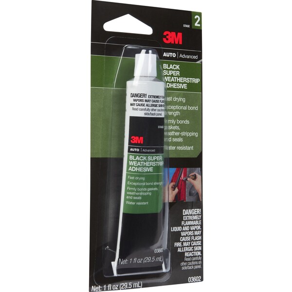 3M Black Super Weatherstrip Adhesive, 30.0 mL, 12PK - 33602