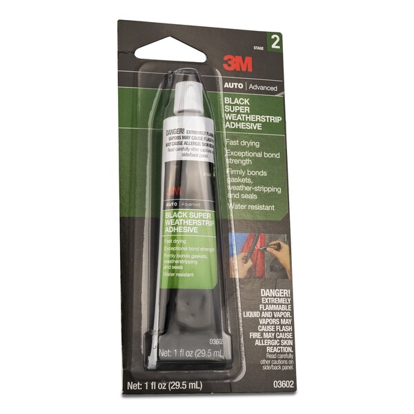 3M Black Super Weatherstrip Adhesive, 30.0 mL, 12PK - 33602