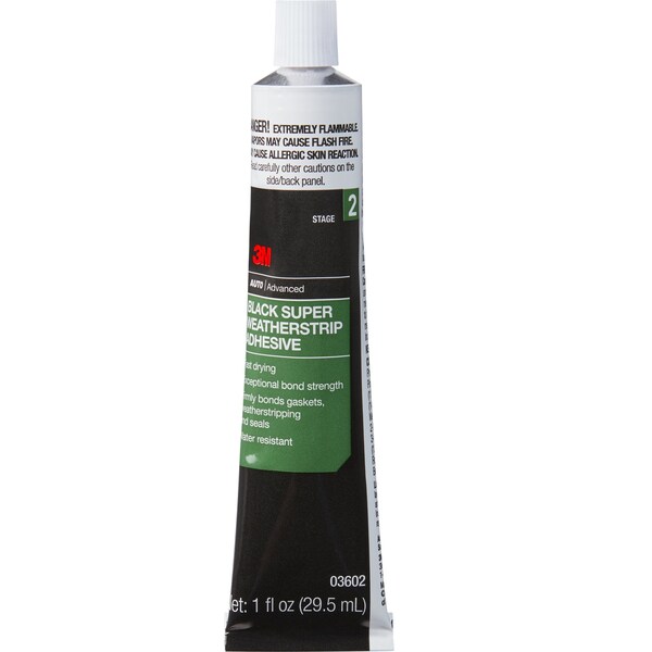 3M Black Super Weatherstrip Adhesive, 30.0 mL, 12PK - 33602