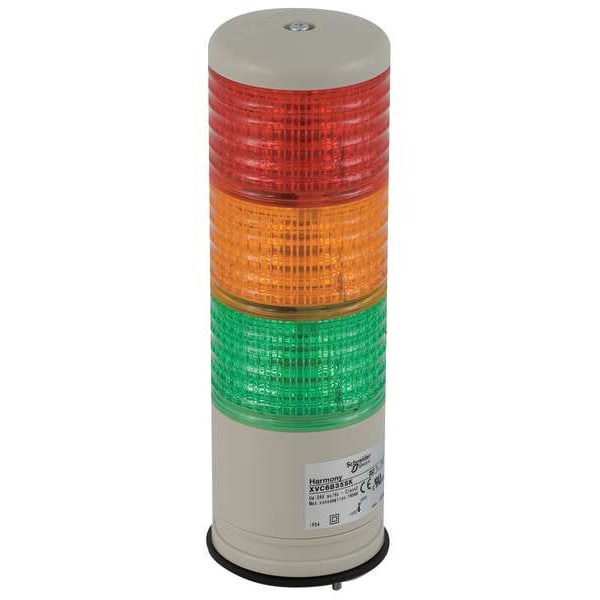 Schneider Electric Tower Light, 60mm, 0.08A, Rd, Org, Gr - XVC6B35SK