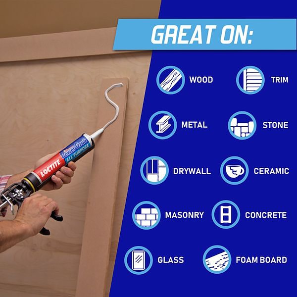 Loctite Power Grab Loctite Power Grab All Purpose Synthetic Latex All Purpose Construction Adhesive 9 oz - 2022554