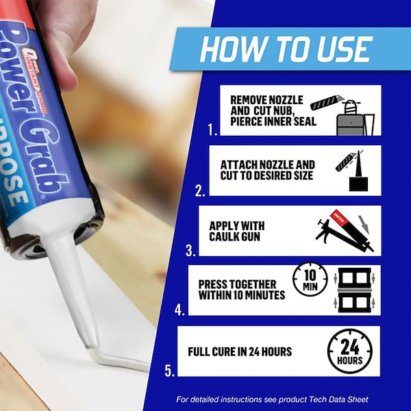 Loctite Power Grab Loctite Power Grab All Purpose Synthetic Latex All Purpose Construction Adhesive 9 oz - 2022554