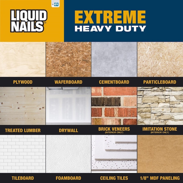 Liquid Nails Liquid Nails Extreme Heavy Duty Acrylic Latex Construction Adhesive 10 oz - LN-907