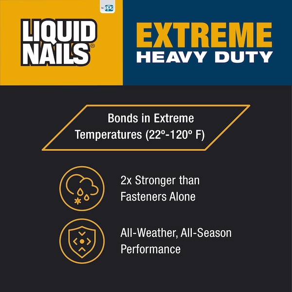 Liquid Nails Liquid Nails Extreme Heavy Duty Acrylic Latex Construction Adhesive 10 oz - LN-907