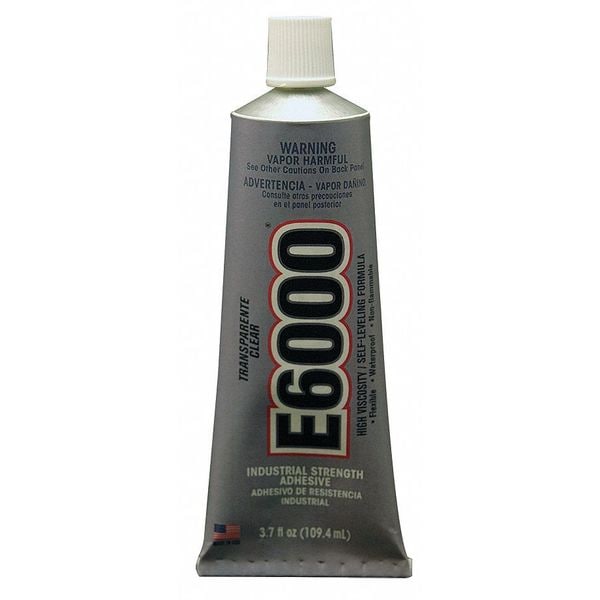 Eclectic Products Adhesive, E6000 High Viscosity Series, Clear, 3.7 oz, Tube - 220011