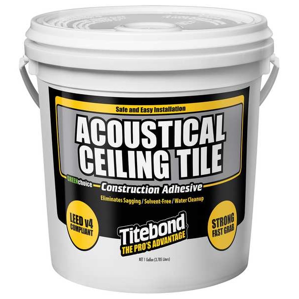 Titebond Construction Adhesive, GREENchoice Acoustical Series, Beige, 1 gal, Pail - 2706