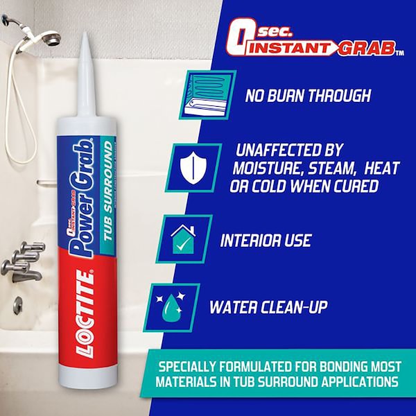 Loctite Loctite Power Grab Tub Surrounds Synthetic Latex Construction Adhesive 10 oz - 2546759