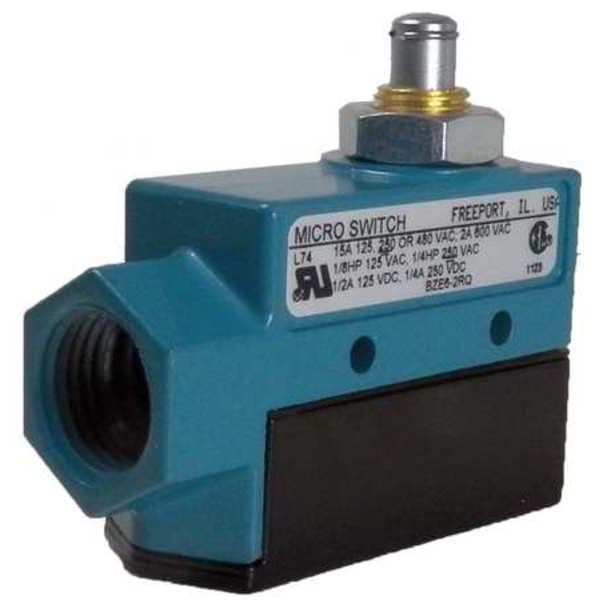 Interruptor de Límite Honeywell, Émbolo, 1NC/1NO, 15A @ 600V AC, Ubicación del Actuador: Superior - BZE6-2RQ