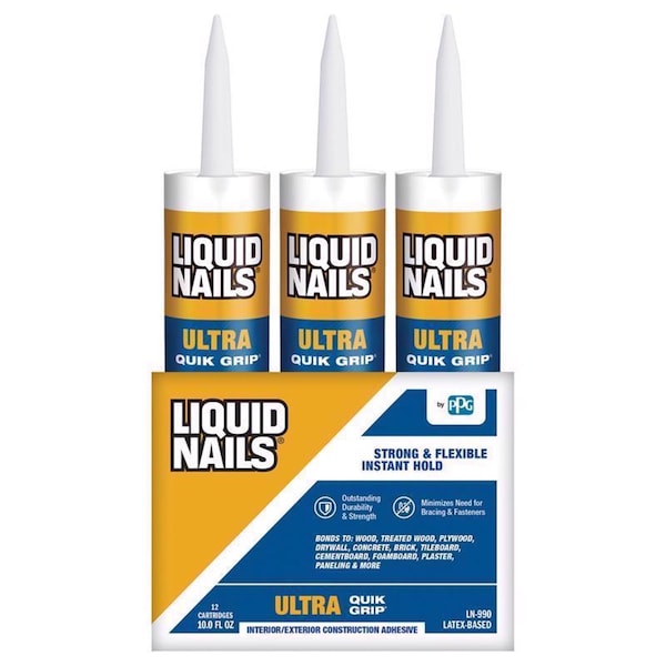 Liquid Nails Liquid Nails Ultra Quick Grip Synthetic Elastomeric Polymer Construction Adhesive 10 oz - LN-990 10