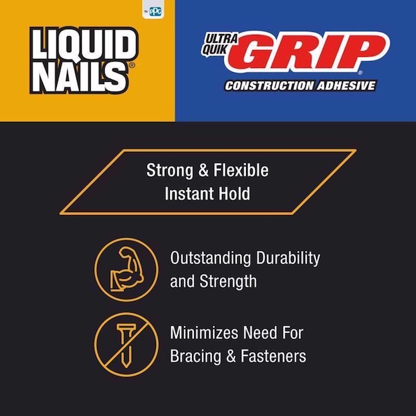 Liquid Nails Liquid Nails Ultra Quick Grip Synthetic Elastomeric Polymer Construction Adhesive 10 oz - LN-990 10