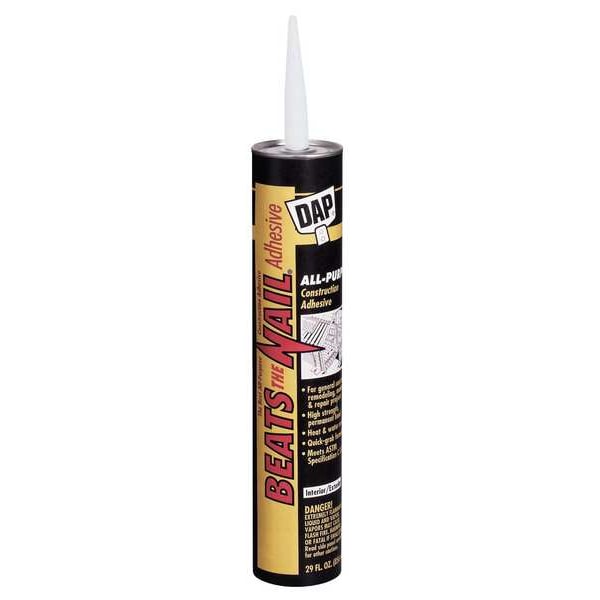 Dap Construction Adhesive, Beats The Nail Series, Tan, 10.3 oz, Cartridge - 7079825082