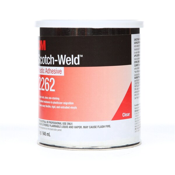 3M Plastic Adhesive, 2262 Series, clear, 1 qt, Can - 2262