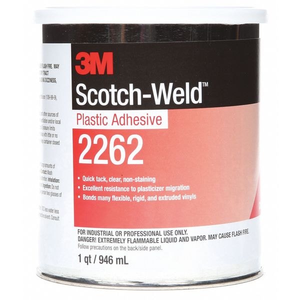 3M Plastic Adhesive, 2262 Series, clear, 1 qt, Can - 2262