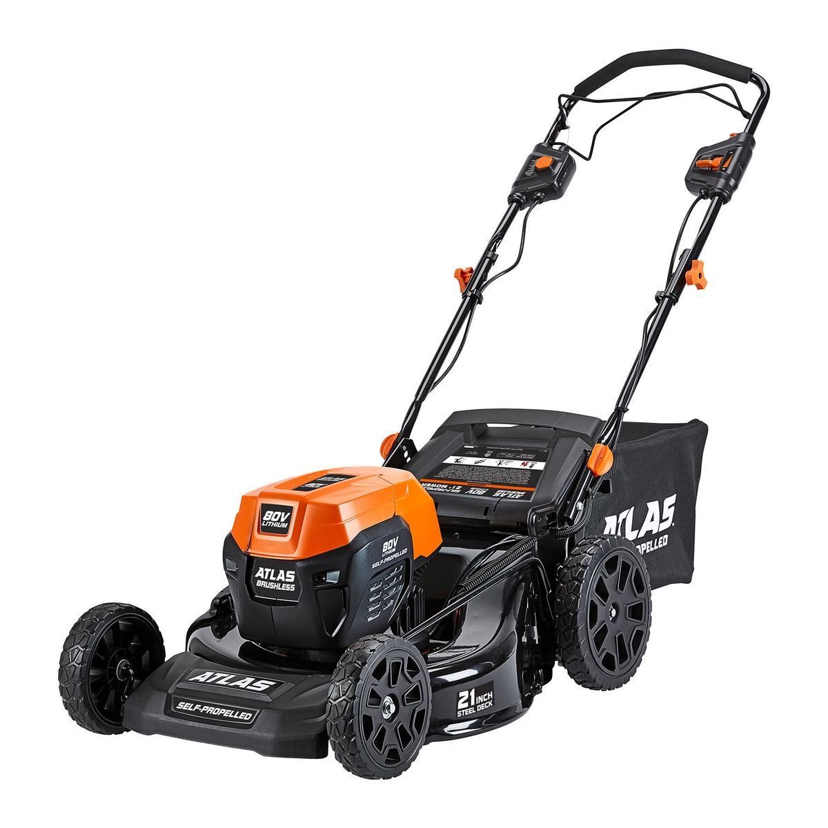 Atlas 80V Brushless Cordless 21 In. Self-Propelled Lawn Mower - Tool ...