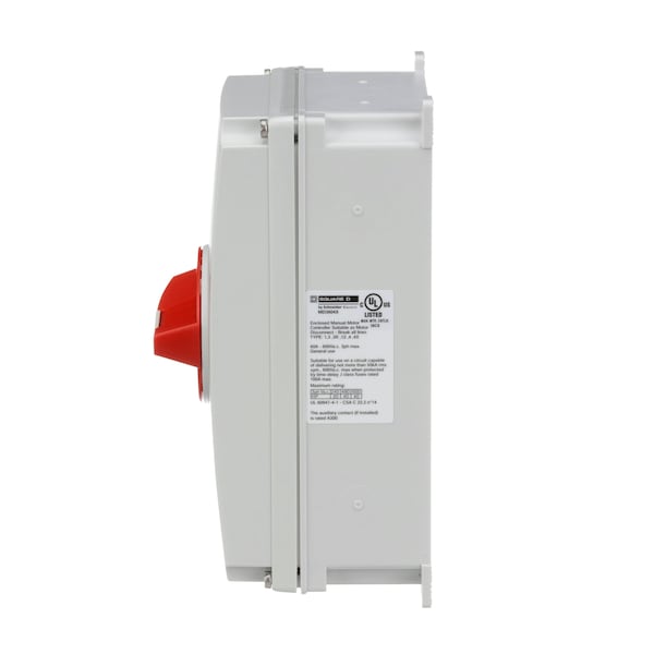 Interruptor de Desconexión Unipolar Encerrado No Fusible Square D, 220 a 240V AC, 440 a 480V AC, 600V AC - MD3604X