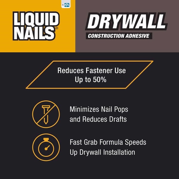 Liquid Nails Liquid Nails DWP-24 Drywall Acrylic Latex Construction Adhesive 28 oz - DWP-24