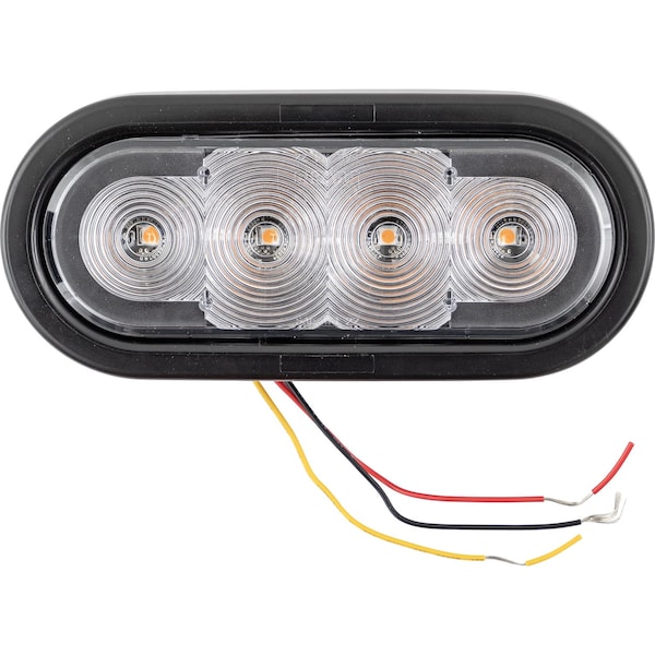 Buyers Products 6 Inch LED Oval Strobe Light with Amber LEDs and Clear Lens - SL62CA