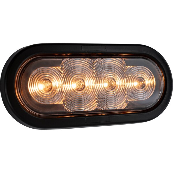 Buyers Products 6 Inch LED Oval Strobe Light with Amber LEDs and Clear Lens - SL62CA