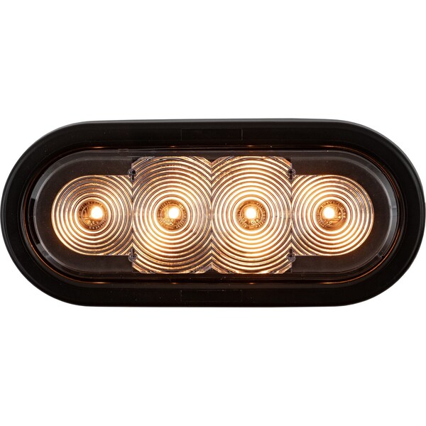 Buyers Products 6 Inch LED Oval Strobe Light with Amber LEDs and Clear Lens - SL62CA