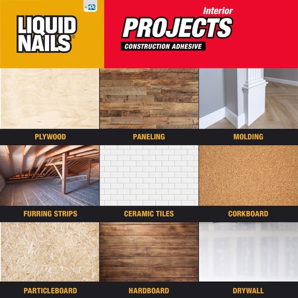 Liquid Nails Liquid Nails Interior Projects Acrylic Latex Construction Adhesive 10 oz - 407678