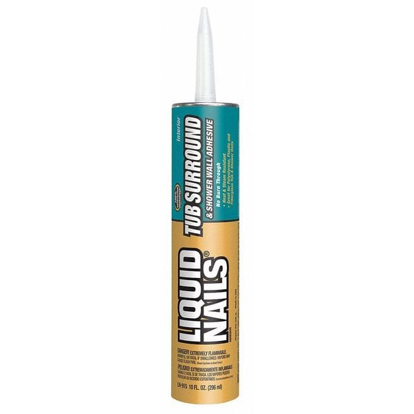 Liquid Nails Tub Surround Construction Adhesive, Tub Surround & Shower Wall Series, Tan, 10 oz, Cartridge - LN-915