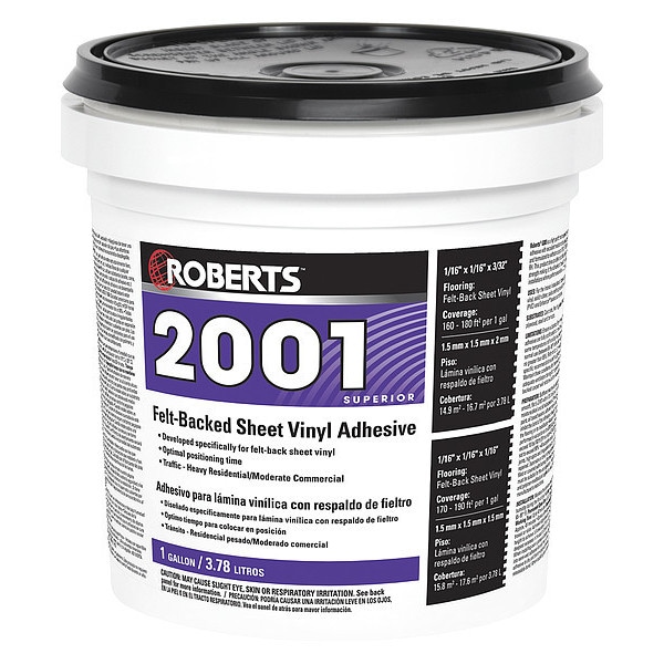 Roberts Floor Adhesive, 2001 Series, Milky White, 16 oz, Bottle - 2001-1
