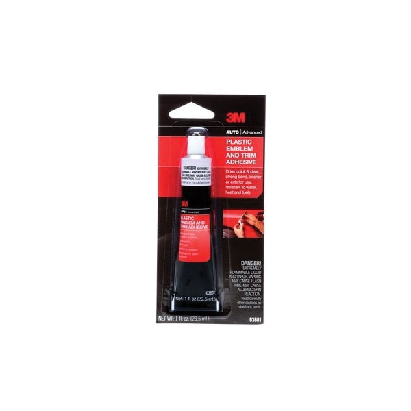 3M 3M Plastic Emblem and Trim Adhesive, 03601, 1 oz, Tube - 7010294867