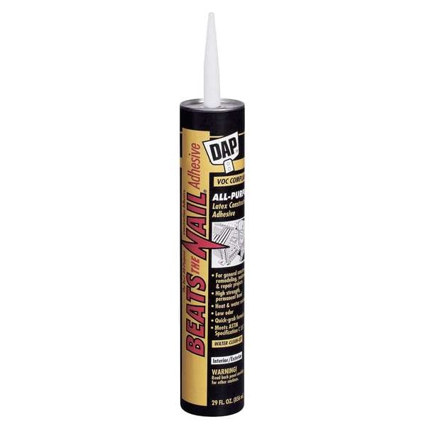 Dap Construction Adhesive, All Purpose Series, Tan, 28 oz, Cartridge - 27502
