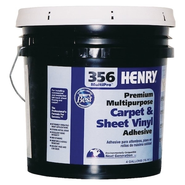 Henry HENRY 356C MultiPro 12075 Carpet and Sheet Adhesive, Paste, Mild, 4 gal Pail - 12075