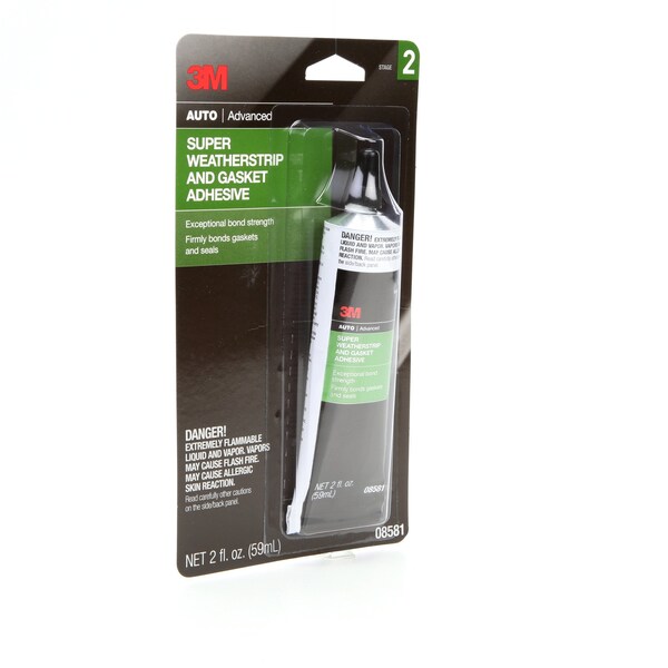 3M Super Weatherstrip and Gasket Adhesive, 08581, 2 fl oz Tube, Black, 12PK - 8581
