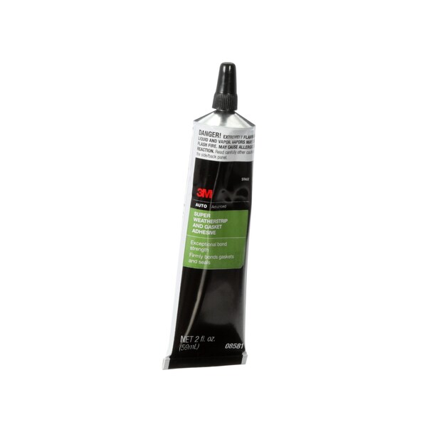 3M Super Weatherstrip and Gasket Adhesive, 08581, 2 fl oz Tube, Black, 12PK - 8581