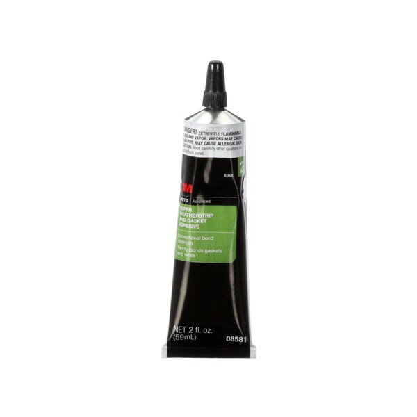 3M Super Weatherstrip and Gasket Adhesive, 08581, 2 fl oz Tube, Black, 12PK - 8581
