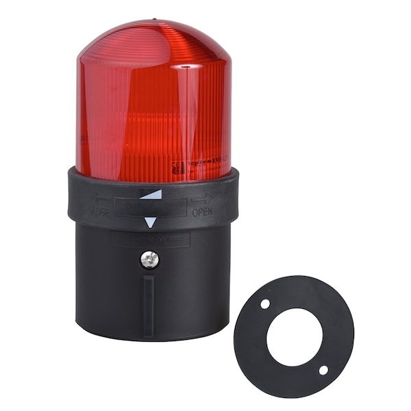 Schneider Electric Complete beacon, Harmony XVB, illuminated, plastic, red, 70mm, flashing, incandescent with BA15d base, 48...230V AC - XVBL4M4