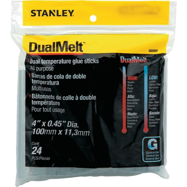 Stanley DualMelt Glue Sticks, 4 in, Pack of 24 - GS20DT