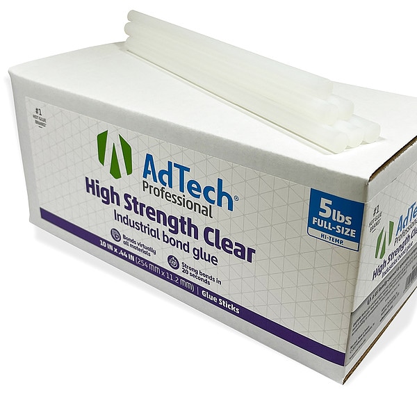 Adtech Glue Stick, White, 1/2 in Dia, 10 in L, 85 PK - 501-110-5