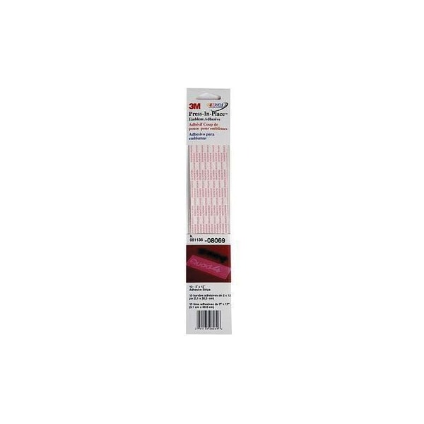 3M 3M Press-In-Place Emblem Adhesive, 08069, 2 in x 12 in, 10PK - 7000045704