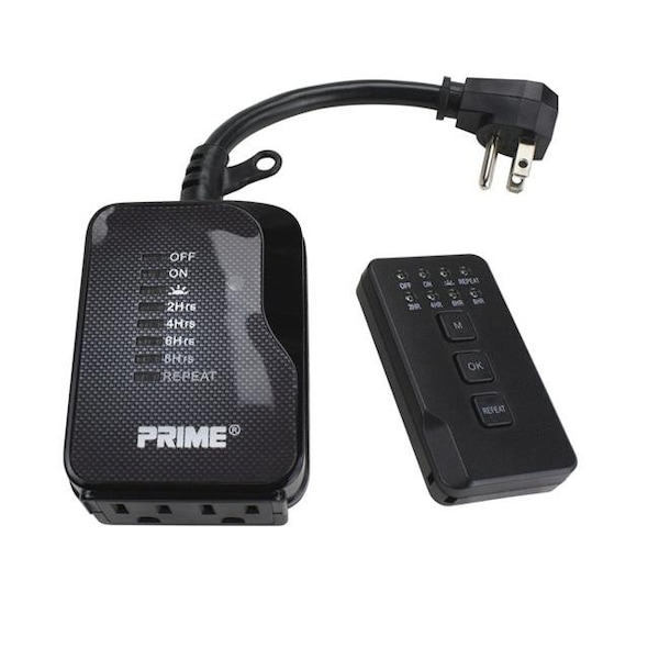 Temporizador exterior de 24 horas con control remoto; Negro - 3001318