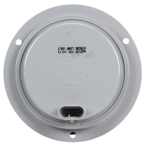 Truck-Lite Super 44, Led, Strobe, 42 Diode, Round Yellow, Gray Flange Mount, Fit 'N Forget S.S., 12V - 44213Y