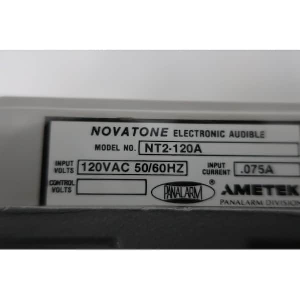 Ametek NOVATONE ELECTRONIC AUDIBLE 120V-AC HORNS, SIRENS AND BUZZER - NT2-120A