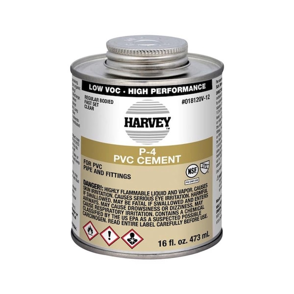Oatey Oatey Harvey Clear Cement For PVC 16 oz - 018120V-12