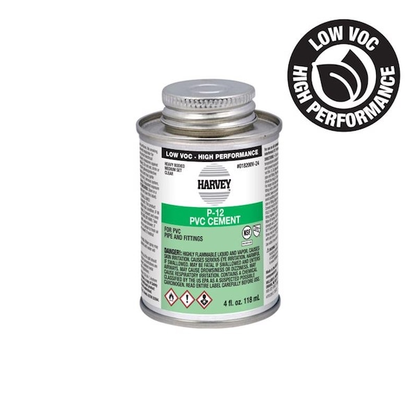 Oatey P12 PVC cement, 4 oz - 018200V-24
