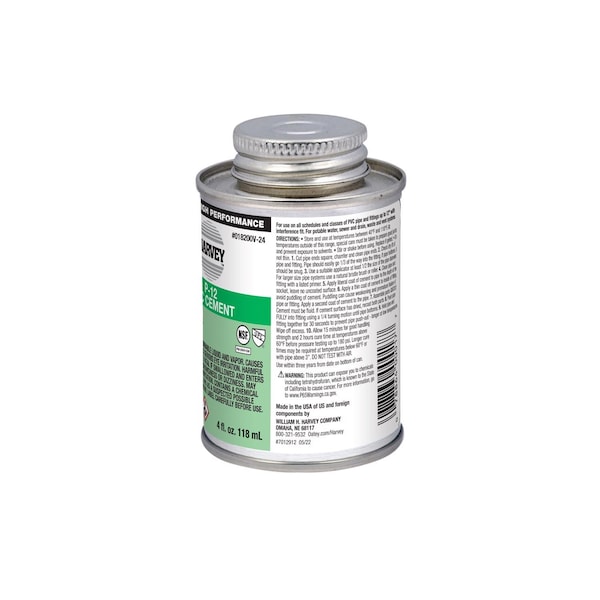 Oatey P12 PVC cement, 4 oz - 018200V-24