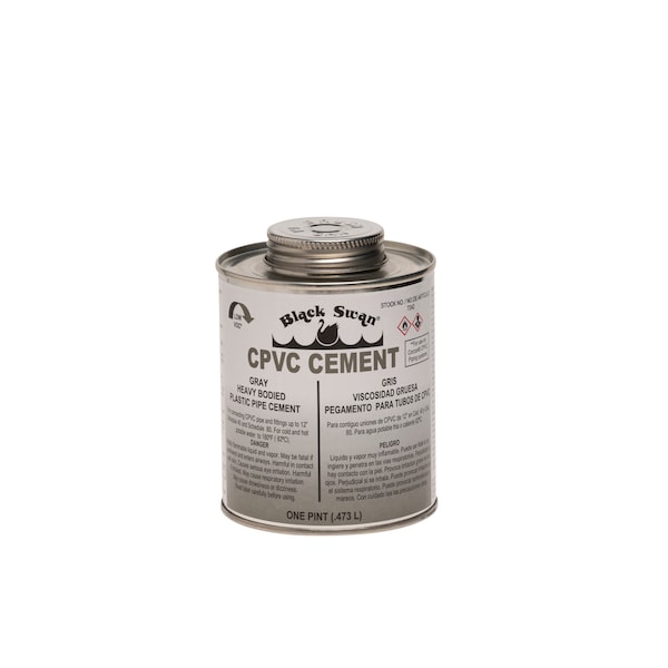 Black Swan CPVC Cement, Gray, Heavy Bodied, 1 qt - 07243