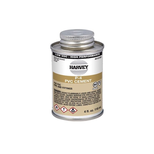 Oatey Harvey P4 PVC cement, 4 oz - 018100V-24