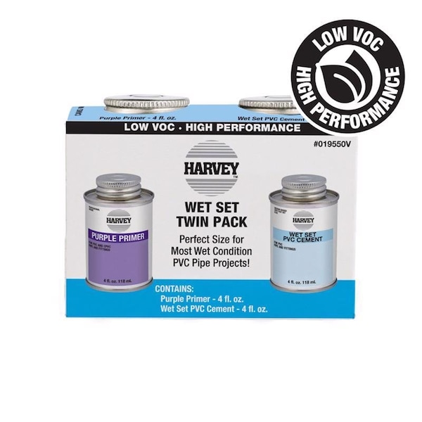 Oatey Harvey Clear/Purple Primer and Cement For PVC 8 oz - 019550V