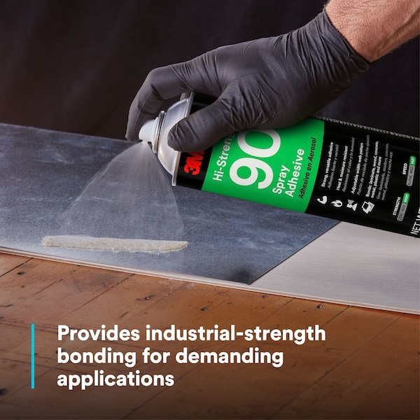3M Spray Adhesive, Hi-Strength 90 Series, Clear, 17.6 fl oz., Aerosol Can - 90
