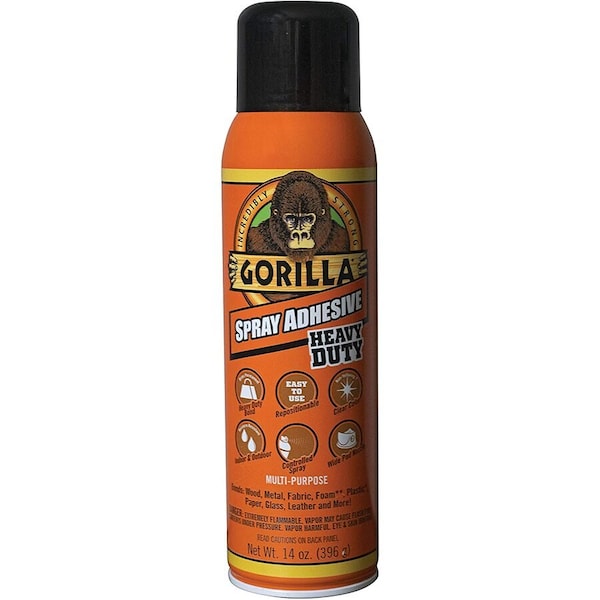 Gorilla Glue Spray Adhesive, 14 fl oz, Aersol Can, Clear - 6301502